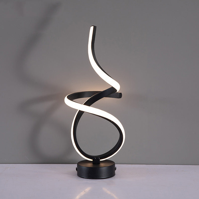 Modern Simplicity Irregular Lines Aluminum Silicone LED Table Lamp For Bedroom