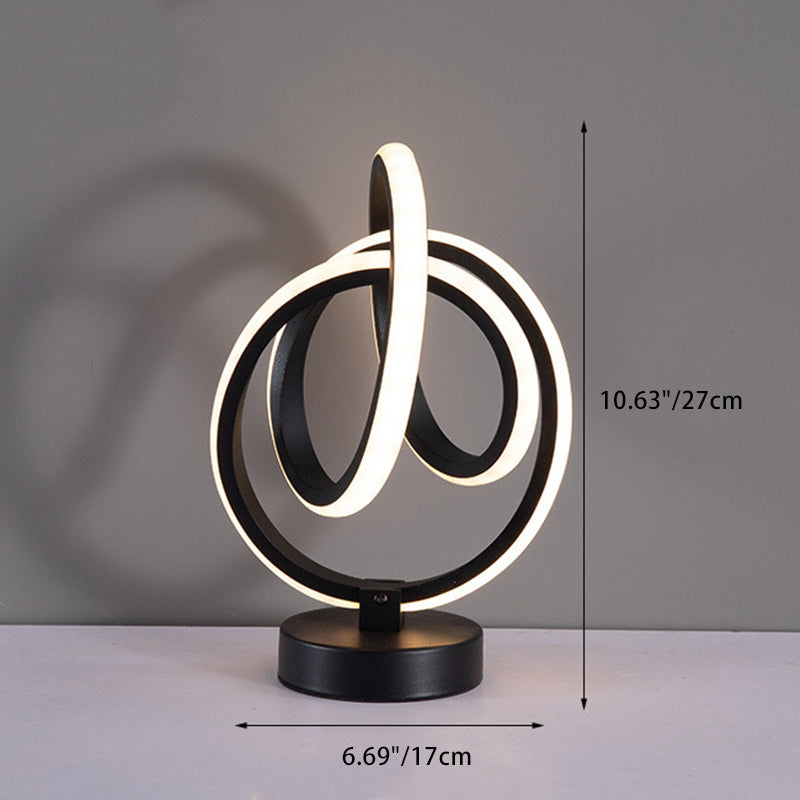 Modern Simplicity Irregular Lines Aluminum Silicone LED Table Lamp For Bedroom