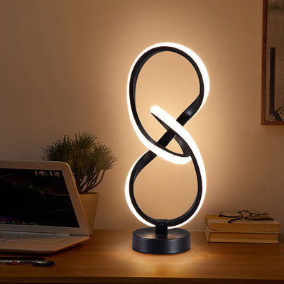 Modern Simplicity Irregular Lines Aluminum Silicone LED Table Lamp For Bedroom