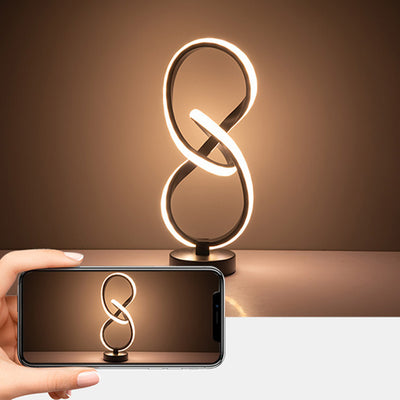 Modern Simplicity Irregular Lines Aluminum Silicone LED Table Lamp For Bedroom