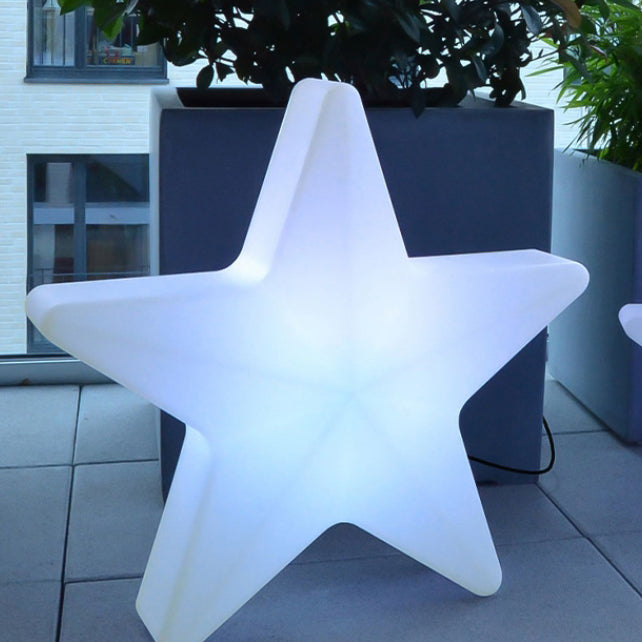 Modern Art Deco Solar Rechargeable Star PE LED Outdoor Light for Garden