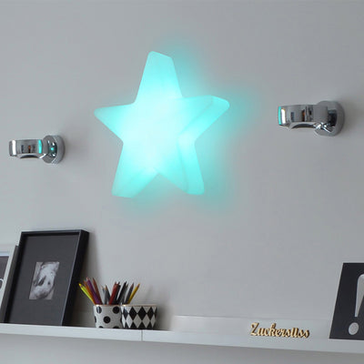 Modern Art Deco Solar Rechargeable Star PE LED Outdoor Light for Garden