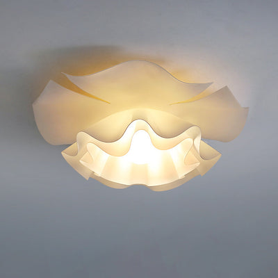 Modern Minimalist Flower Pod Iron Acrylic 1-Light Semi-Flush Mount Ceiling Light For Hallway