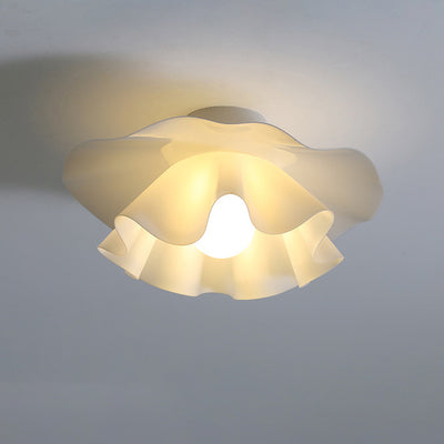 Modern Minimalist Flower Pod Iron Acrylic 1-Light Semi-Flush Mount Ceiling Light For Hallway