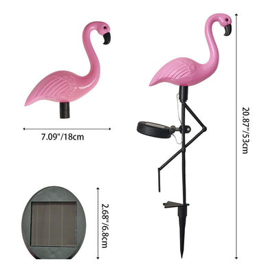 Modern Art Deco Solar Waterproof Flamingo PS PP LED Ground Plug Outdoor Light For Garden