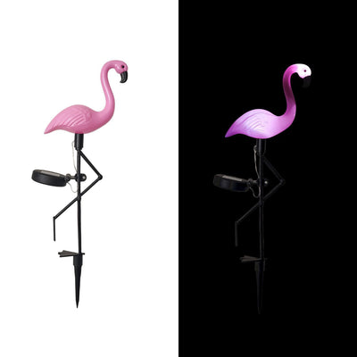 Modern Art Deco Solar Waterproof Flamingo PS PP LED Ground Plug Outdoor Light For Garden