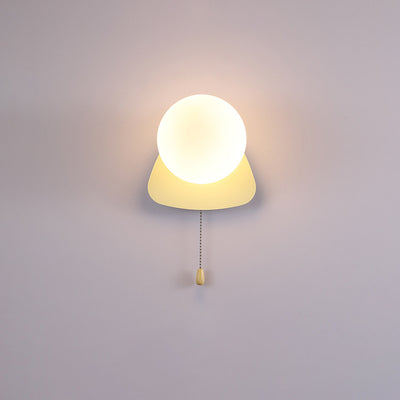 Moderne minimalistische runde quadratische Dreieckkugel Eisenglas 1-Licht Wandleuchte Lampe für Wohnzimmer 