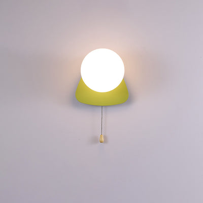 Moderne minimalistische runde quadratische Dreieckkugel Eisenglas 1-Licht Wandleuchte Lampe für Wohnzimmer 