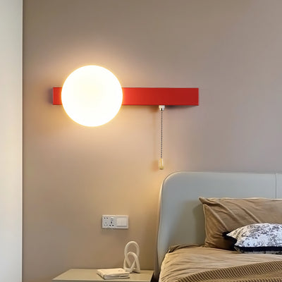 Moderne minimalistische runde quadratische Dreieckkugel Eisenglas 1-Licht Wandleuchte Lampe für Wohnzimmer 