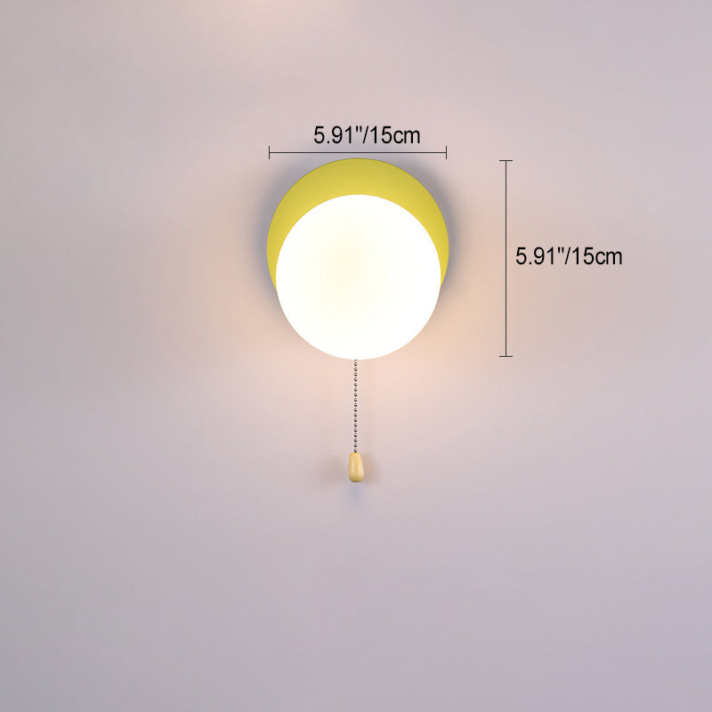 Moderne minimalistische runde quadratische Dreieckkugel Eisenglas 1-Licht Wandleuchte Lampe für Wohnzimmer 