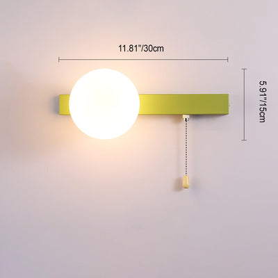 Moderne minimalistische runde quadratische Dreieckkugel Eisenglas 1-Licht Wandleuchte Lampe für Wohnzimmer 