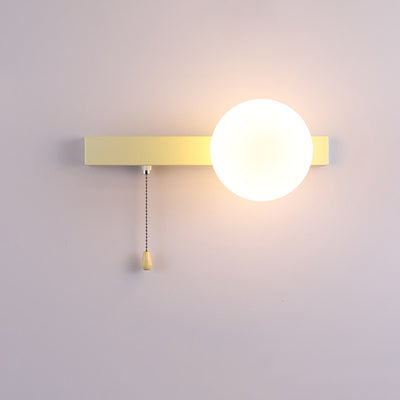 Moderne minimalistische runde quadratische Dreieckkugel Eisenglas 1-Licht Wandleuchte Lampe für Wohnzimmer 