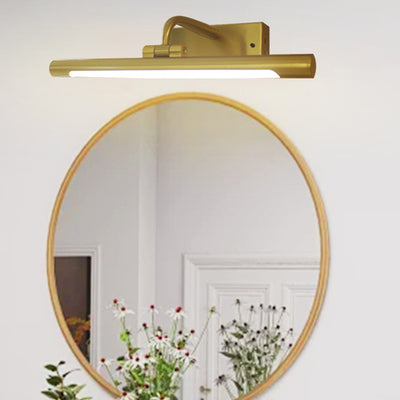 Modern Minimalist Long Cylinder Iron PC Shade LED Vanity Light Wall Sconce Lamp For Bathroom