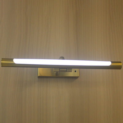 Modern Minimalist Long Cylinder Iron PC Shade LED Vanity Light Wall Sconce Lamp For Bathroom