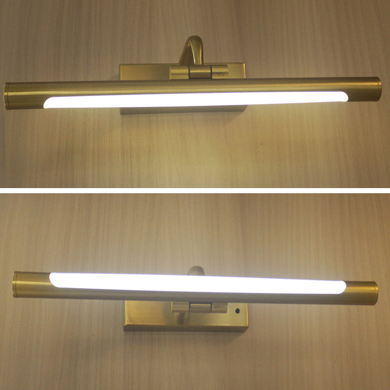 Modern Minimalist Long Cylinder Iron PC Shade LED Vanity Light Wall Sconce Lamp For Bathroom