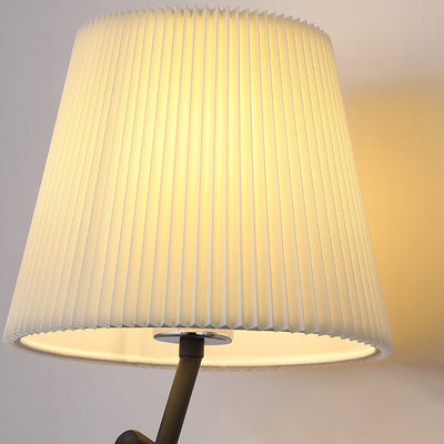 Moderne minimalistische runde Zylinderstreifen Stoffschirm Hardware 1-Licht Wandleuchte Lampe für Wohnzimmer 