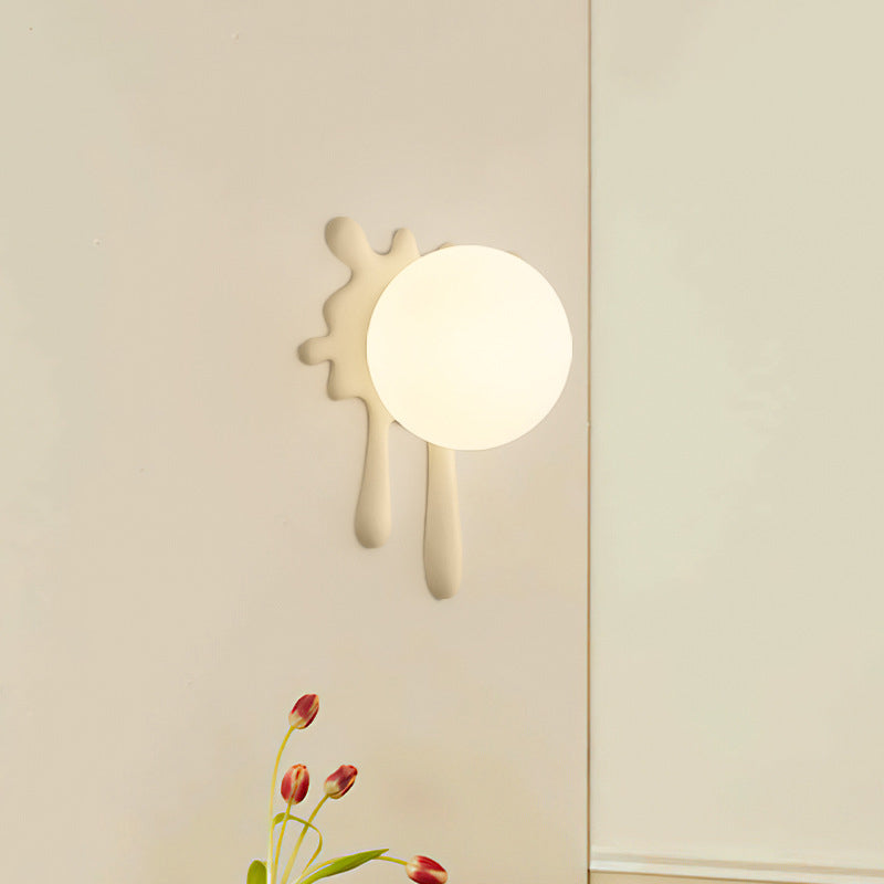 Contemporary Creative Irregular Water Drop Shape Orb Hardware Resin Plastic 1-Light Wall Sconce Lamp For Bedroom