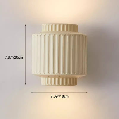 Modern Minimalist Cylinder Stripe Resin 2-Light Wall Sconce Lamp For Bedroom