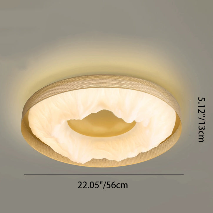 Zeitgenössische, kreative, unregelmäßige, runde, bergförmige LED-Deckenleuchte mit PE-Schirm und Eisenrahmen für das Wohnzimmer 