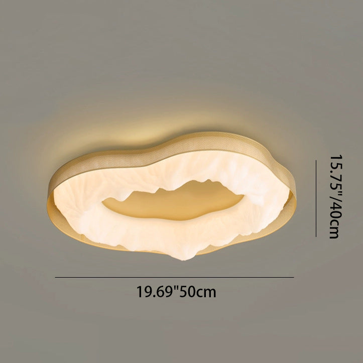Zeitgenössische, kreative, unregelmäßige, runde, bergförmige LED-Deckenleuchte mit PE-Schirm und Eisenrahmen für das Wohnzimmer 