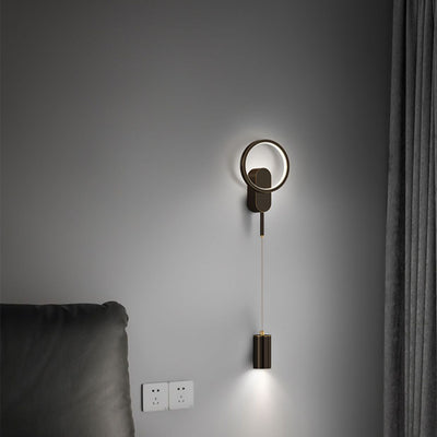 Moderne minimalistische Zylinder Kreis Eisen Schatten LED Wandleuchte Lampe für Schlafzimmer 