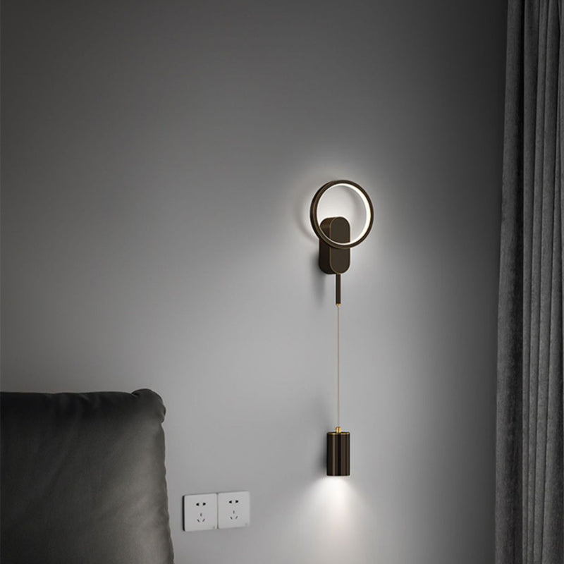 Moderne minimalistische Zylinder Kreis Eisen Schatten LED Wandleuchte Lampe für Schlafzimmer 