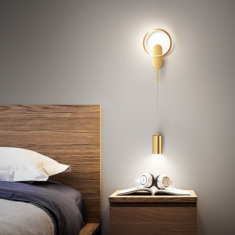 Moderne minimalistische Zylinder Kreis Eisen Schatten LED Wandleuchte Lampe für Schlafzimmer 