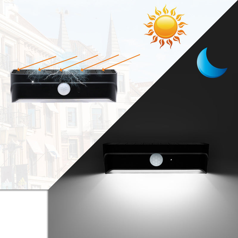 Moderne Einfachheit Solar Wasserdichte Rechteckige ABS PC LED Wand Leuchte Lampe Für Outdoor Terrasse 