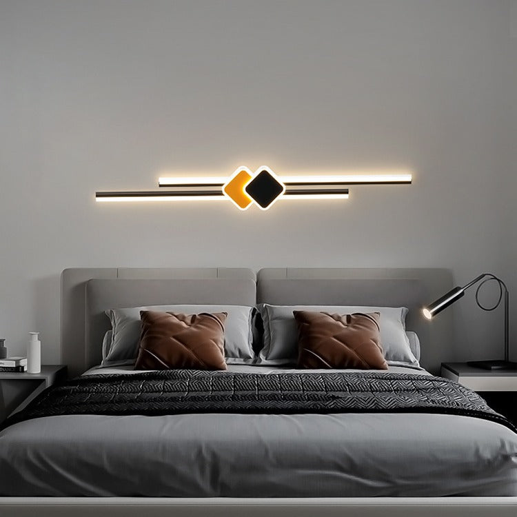 Modern Minimalist Strip Rectangle Hardware Acrylic LED Wall Sconce Lamp For Bedroom