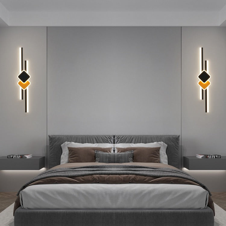 Modern Minimalist Strip Rectangle Hardware Acrylic LED Wall Sconce Lamp For Bedroom