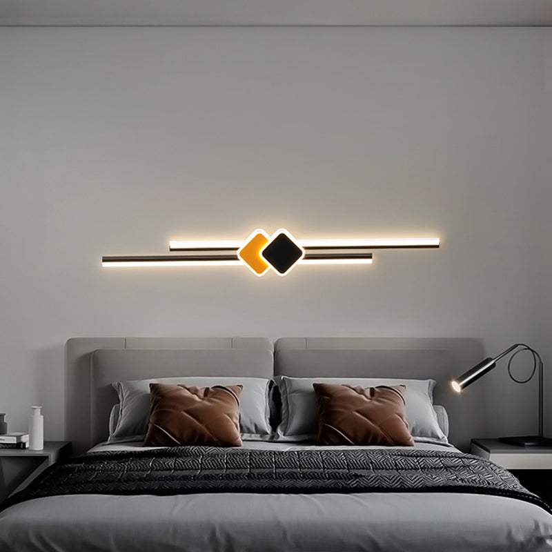 Modern Minimalist Strip Rectangle Hardware Acrylic LED Wall Sconce Lamp For Bedroom