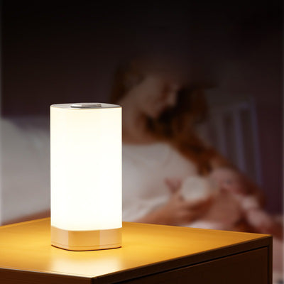 Moderne minimalistische rechteckige ABS-PC-LED-Tischlampe für das Schlafzimmer 