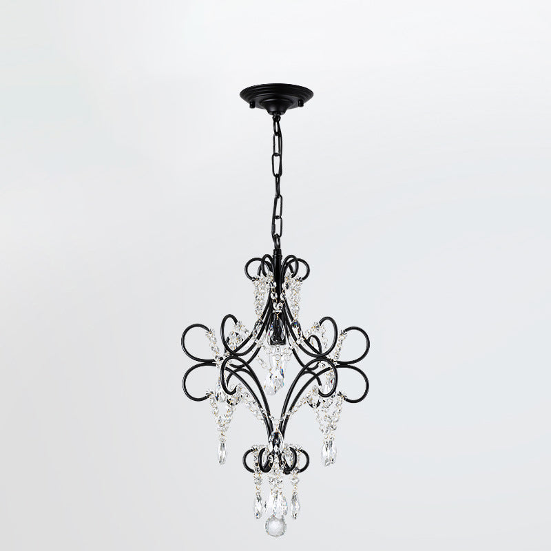 Traditional French Branch Candelabra Iron Frame Crystal 1/3/6/8 Light Chandelier For Living Room