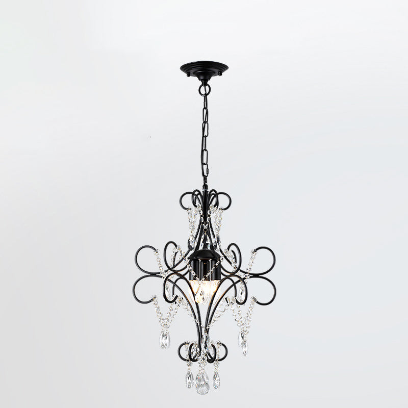 Traditional French Branch Candelabra Iron Frame Crystal 1/3/6/8 Light Chandelier For Living Room