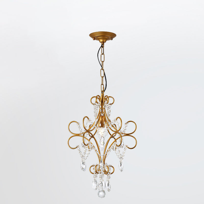 Traditional French Branch Candelabra Iron Frame Crystal 1/3/6/8 Light Chandelier For Living Room