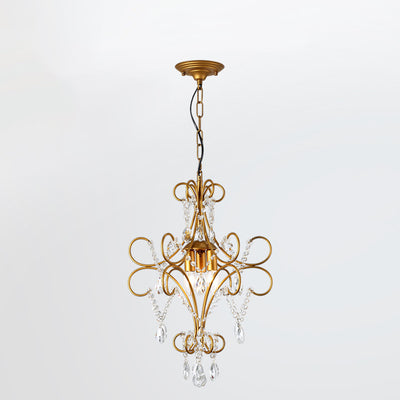 Traditional French Branch Candelabra Iron Frame Crystal 1/3/6/8 Light Chandelier For Living Room