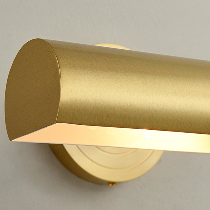 Contemporary Nordic Long Cylinder Brass 2-Light Vanity Light Wall Sconce Lamp For Bathroom