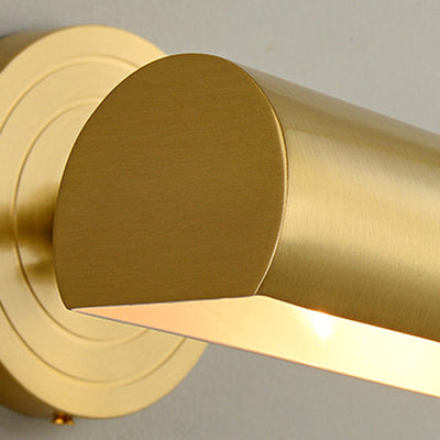 Contemporary Nordic Long Cylinder Brass 2-Light Vanity Light Wall Sconce Lamp For Bathroom