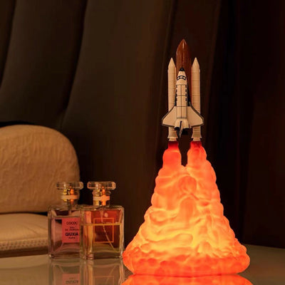 Modern Art Deco 3D Printed Rocket PLA LED Table Lamp For Bedroom