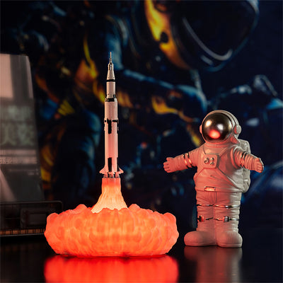 Modern Art Deco 3D Printed Rocket PLA LED Table Lamp For Bedroom