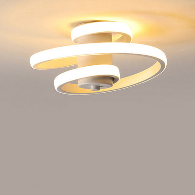 Modern Minimalist Multi-Layer Circle Aluminum Iron Silicone LED Flush Mount Ceiling Light For Living Room