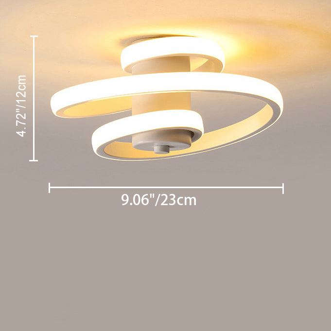 Modern Minimalist Multi-Layer Circle Aluminum Iron Silicone LED Flush Mount Ceiling Light For Living Room