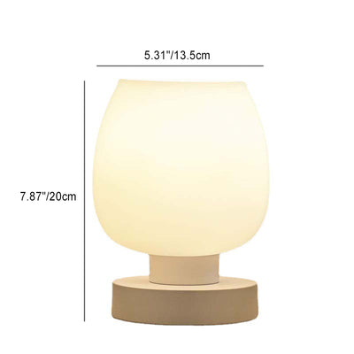 Modern Minimalist Round Glass Shade Iron Base 1-Light Table Lamp For Bedroom