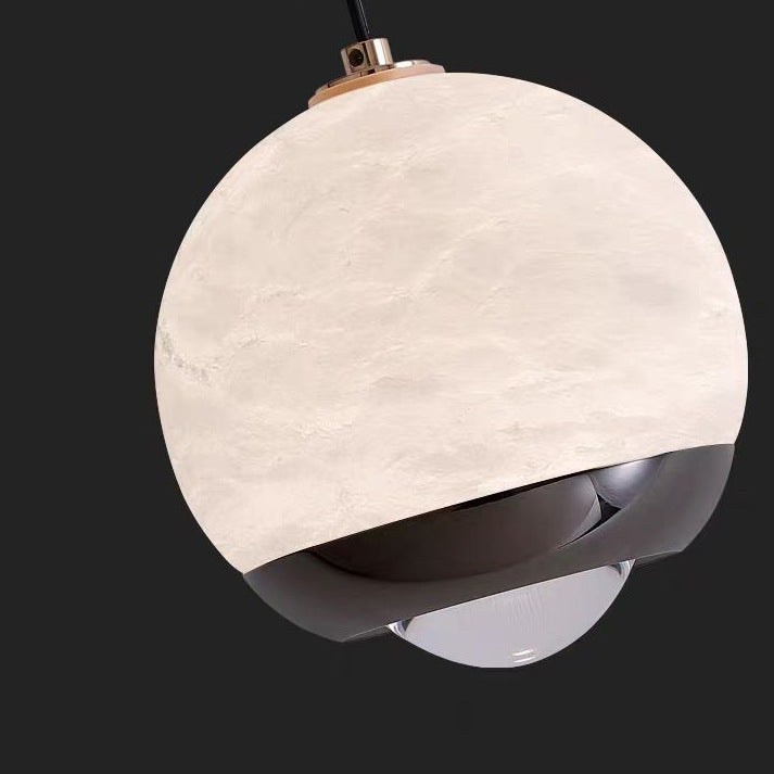 Modern Minimalist Globe Marble Aluminum LED Pendant Light For Bedroom