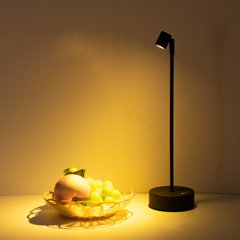 Modern Minimalist Cylindrical Iron LED Table Lamp For Dining Room