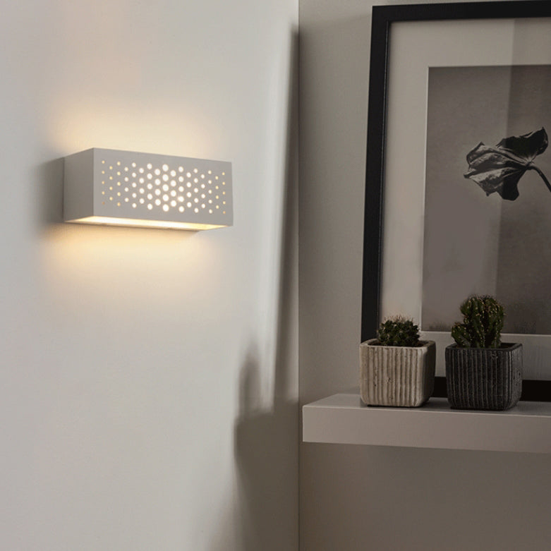 Modern Minimalist Rectangular Plaster LED Wall Sconce Lamp For Bedroom