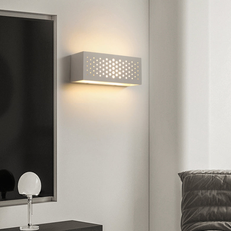 Modern Minimalist Rectangular Plaster LED Wall Sconce Lamp For Bedroom