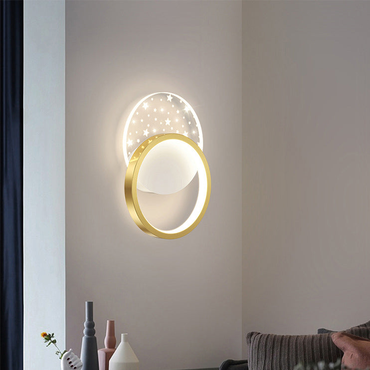 Modern Minimalist Square Round Heart Oval Iron Aluminum Acrylic LED Wall Sconce Lamp For Bedroom