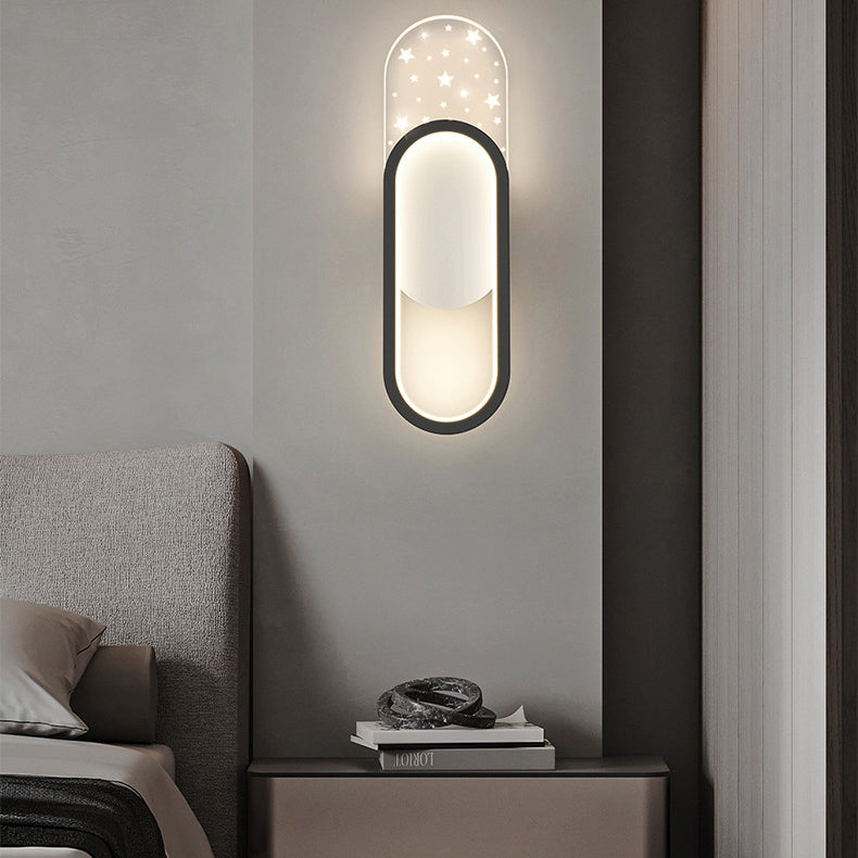 Modern Minimalist Square Round Heart Oval Iron Aluminum Acrylic LED Wall Sconce Lamp For Bedroom