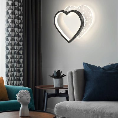 Modern Minimalist Square Round Heart Oval Iron Aluminum Acrylic LED Wall Sconce Lamp For Bedroom